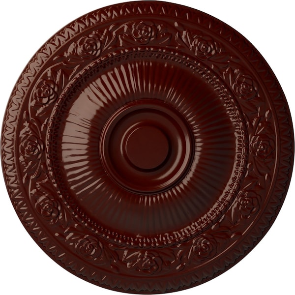 Ekena Millwork Neuveau Ceiling Medallion (Fits Canopies up to 6 3/8"), 24 1/4"OD x 2"P, Brushed Mahogany CM24NABMF - main